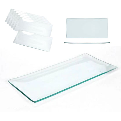 6 Platos de Vidrio Rectangulares Estilo Europeo para Decoupage 26cm Decoupage Decorakel