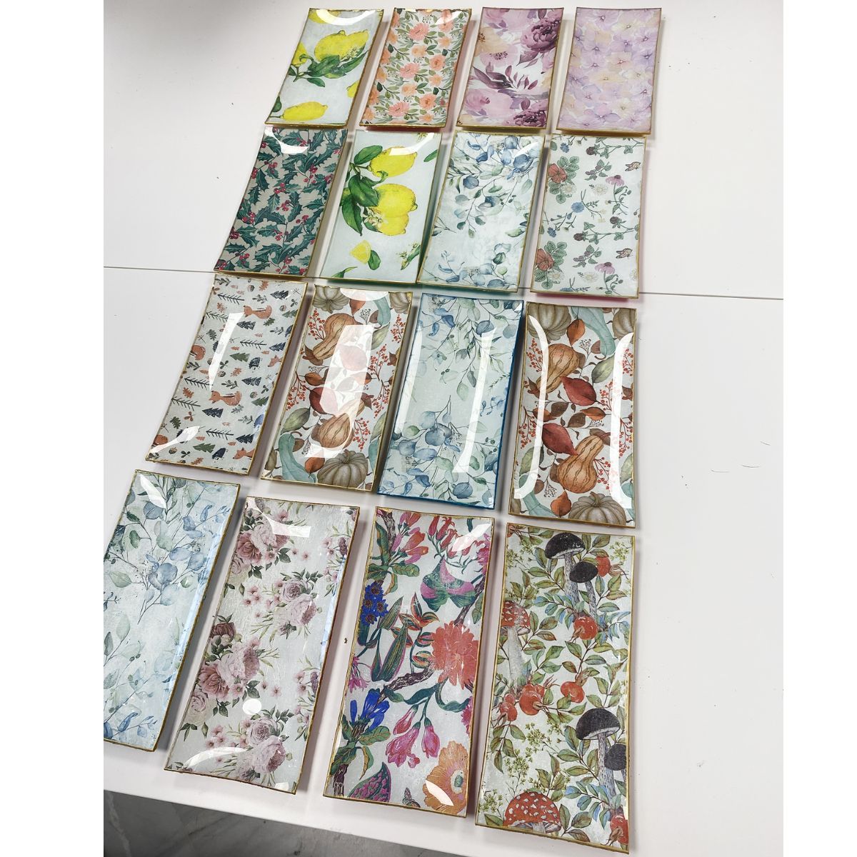 6 Platos de Vidrio Rectangulares Estilo Europeo para Decoupage 26cm Decoupage Decorakel