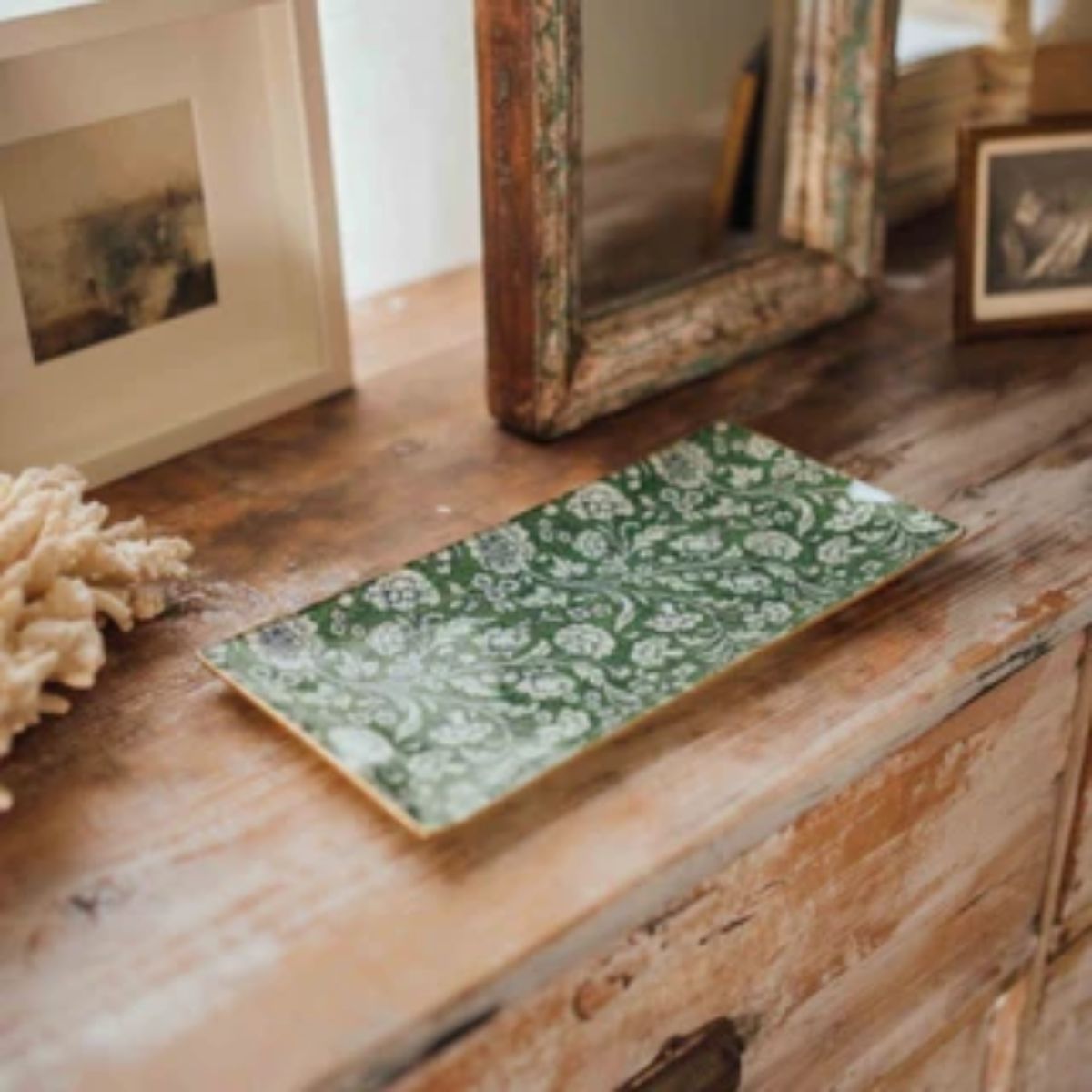 6 Platos de Vidrio Rectangulares Estilo Europeo para Decoupage 26cm Decoupage Decorakel