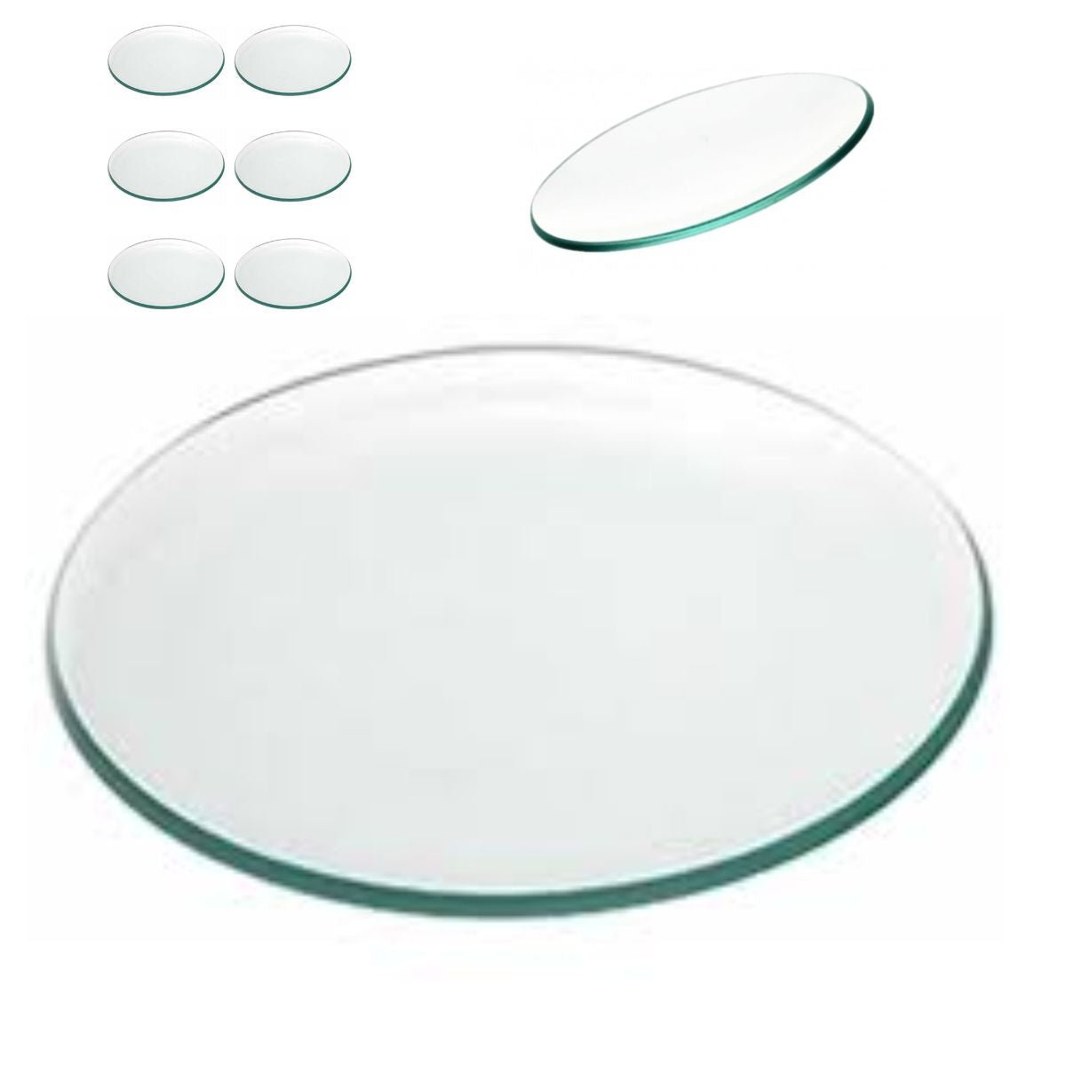 6 Platos de Vidrio Redondos Estilo Europeo para Decoupage 25cm Decoupage Decorakel