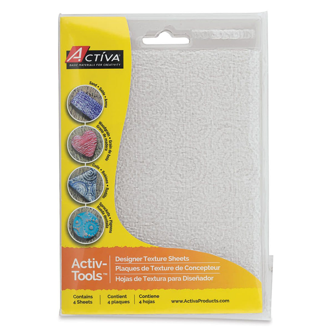 Activ-Tools Texture Sheets / 4 Hojas Texturizadoras para Arcilla Herramientas para Modelado ACTIVA
