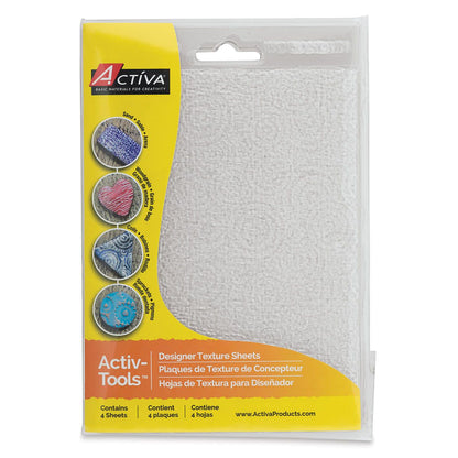 Activ-Tools Texture Sheets / 4 Hojas Texturizadoras para Arcilla Herramientas para Modelado ACTIVA