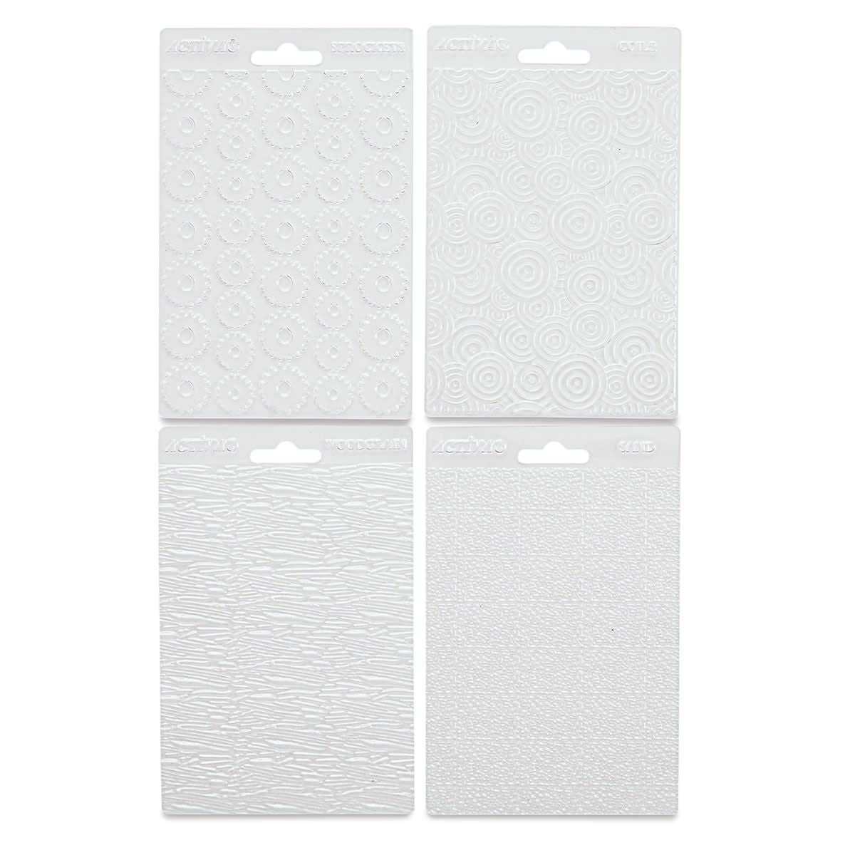 Activ-Tools Texture Sheets / 4 Hojas Texturizadoras para Arcilla Herramientas para Modelado ACTIVA