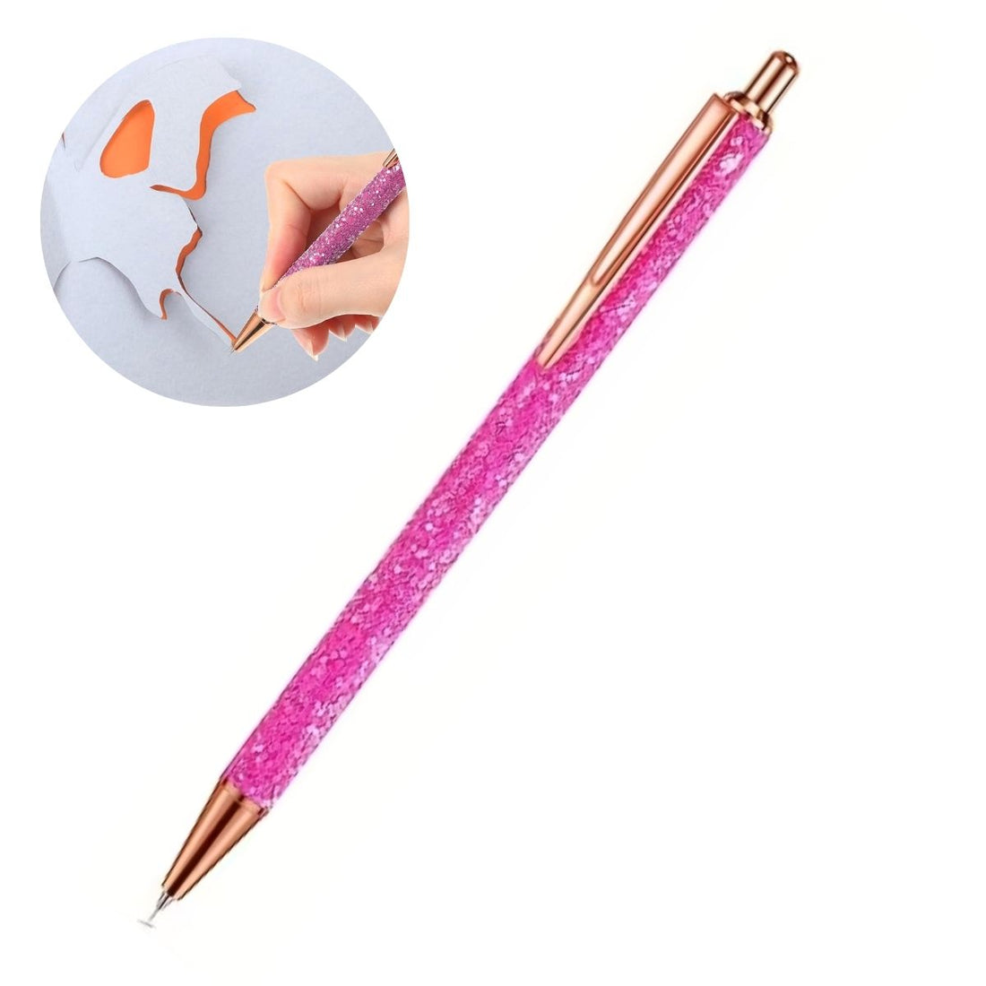 Pluma Depiladora Pink Glitter Sparkle Herramientas Hobbees