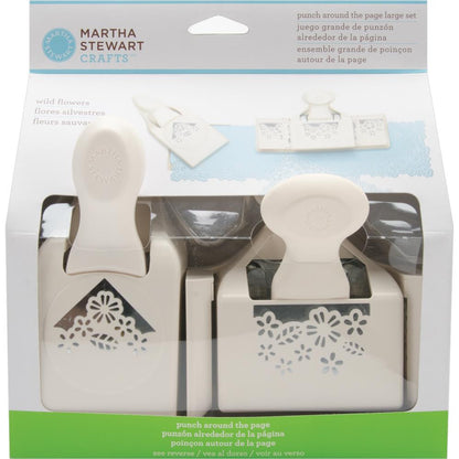 Punch Around Large Set Wild Flowers / Set de 2 Perforadoras Grandes Al Rededor de la Hoja Descontinuado Martha Stewart