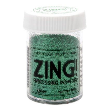 Zing Green Glitter Embossing Powder / Polvo de Realce Verde con Brillitos Descontinuado American Crafts