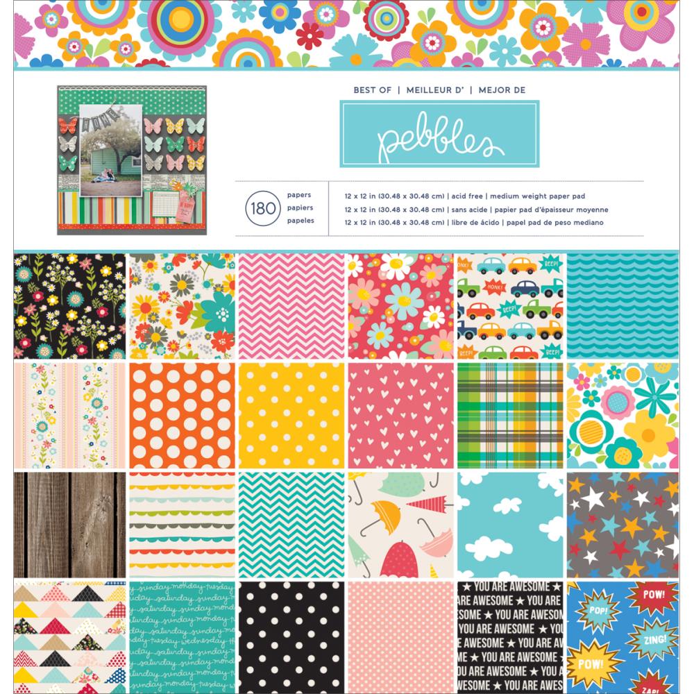 Best Of Pebbes 12" x 12" Papers / Block de Papel Lo Mejor de Pebbes 180 Hojas Descontinuado American Crafts