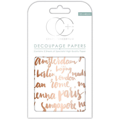 Découpage Paper Well Travelled / Papel para Decoupage Viajes DESCONTINUADO Craft Consortium