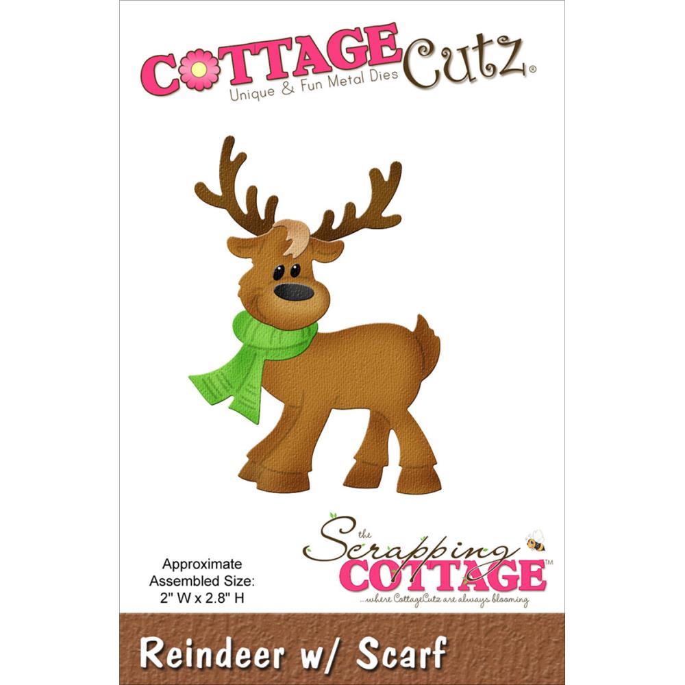Reindeer W/Scarf Die / Suaje de Venado con Bufanda Descontinuado Cottage Cutz