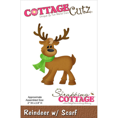 Reindeer W/Scarf Die / Suaje de Venado con Bufanda Descontinuado Cottage Cutz