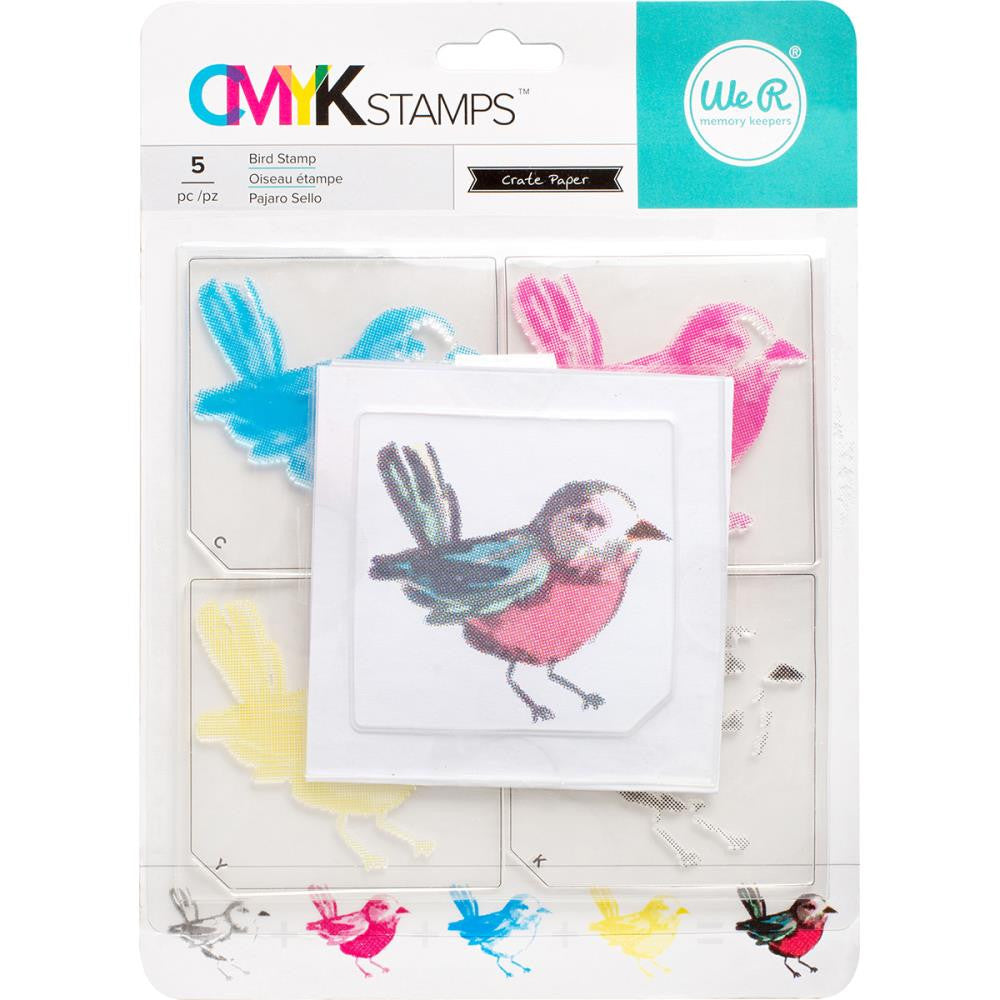 CMYK Bird Stamps / Sellos de Polímero para usarse en Capas Descontinuado We R Memory Keepers