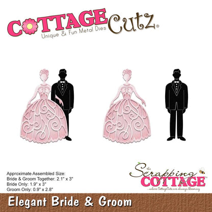 Elegant Bride &amp; Groom Die /  Suaje de Novios Descontinuado Cottage Cutz