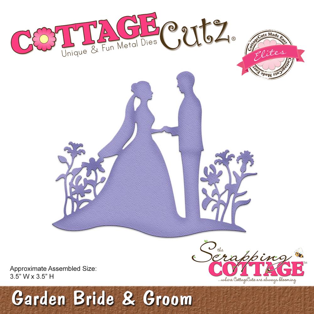 Garden Bride &amp; Groom Die /  Suaje de Novios en Jardín Descontinuado Cottage Cutz
