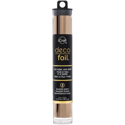 Deco Foil Transfer Sheets Rose Gold / 5 Hojas de Transferencia Oro Rosa Foil Therm O Web