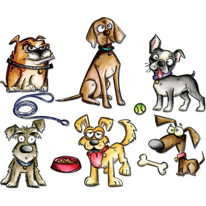 Tim Holtz Framelits Dies Crazy Dogs / Suajes de Perros Locos Descontinuado Sizzix