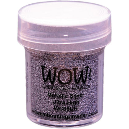 Ultra High Metallic Silver Embossing Powder / Polvo de Embossing Plata Metálica Ultra Realzado Descontinuado Wow!