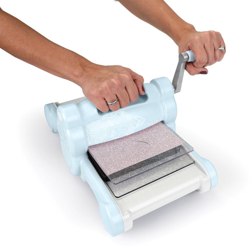 Big Shot Sky Blue Machine / Máquina Big Shot Azul con Mandalas Blancas Descontinuado Sizzix