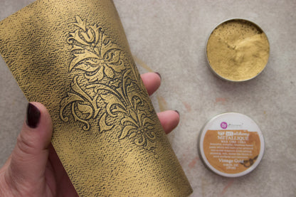 Finnabair Art Alchemy Metallique Wax Vintage Gold / Pintura en Cera Metálica Oro Envejecido Pintura y Medios Mixtos Prima Marketing