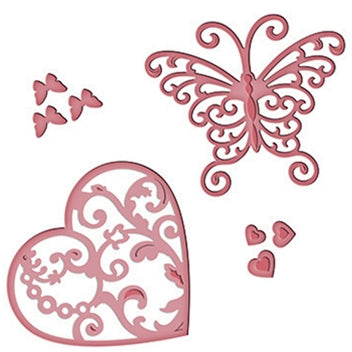 Shapeabilities Die D-Lites Flutter Love / Suaje de Coazón y Mariposa Descontinuado Spellbinders