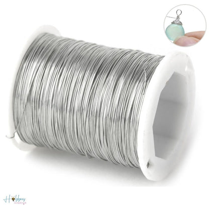 Silver Color Beading Wire 28 G / Alambre Plateado Descontinuado Cousin