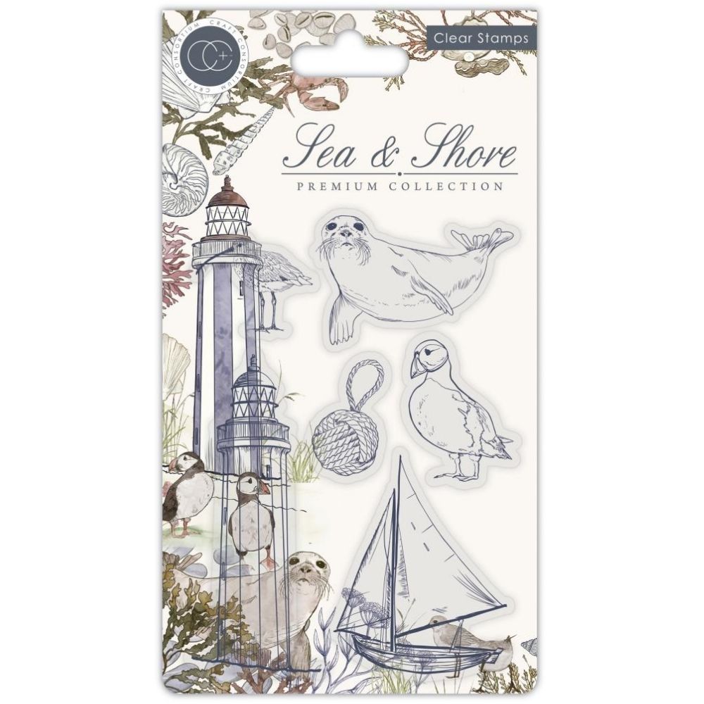 Sea &amp; Shore Stamps / 6 Sellos Mar y Costa Sellos Craft Consortium