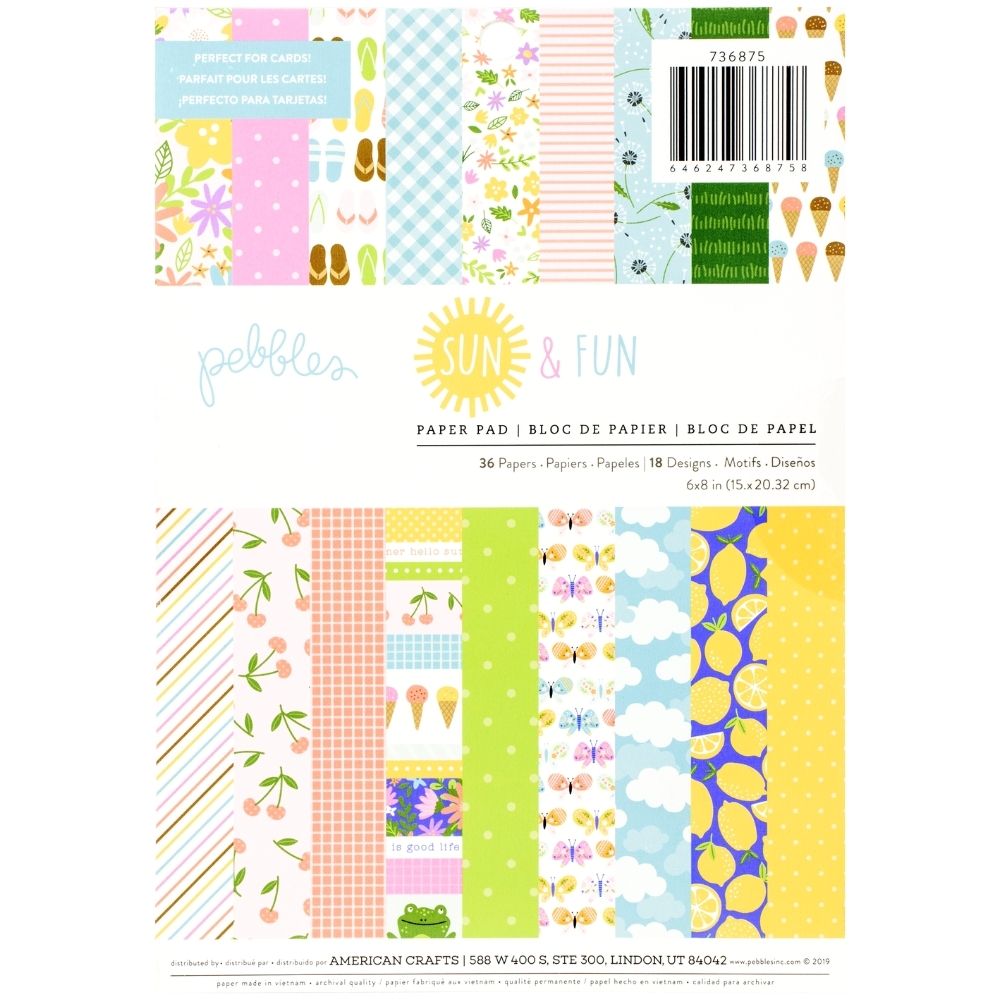 Sun &amp; Fun Paper Pad 6 x 8" / Block de Papel Verano Papel Pebbles