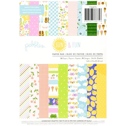 Sun &amp; Fun Paper Pad 6 x 8" / Block de Papel Verano Papel Pebbles