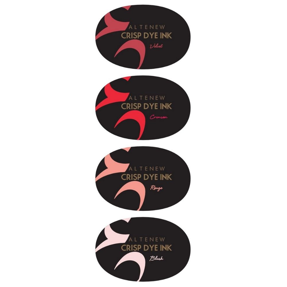 Red Sunset Crisp Dye Ink Oval Set / 4 Cojines de Tinta Rojos y Duraznos Descontinuado Altenew