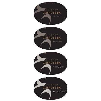 Warm Gray Crisp Dye Ink Oval Set / 4 Cojines de Tinta Grises Descontinuado Altenew