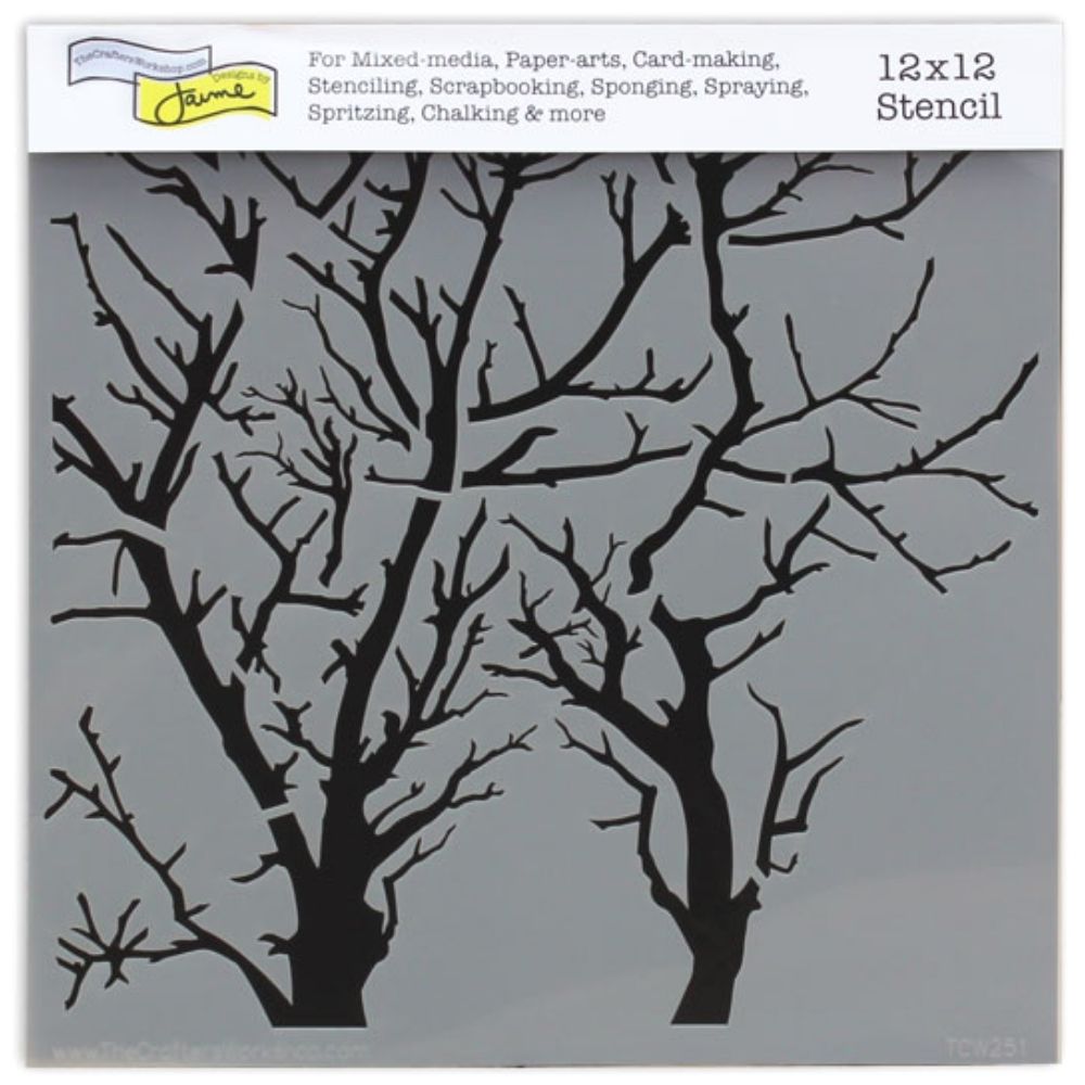Branches Reversed Stencil/ Esténcil de Ramas Descontinuado The Crafters Workshop