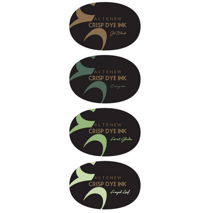 Green Fields Crisp Dye Ink Oval Set / 4 Cojines de Tinta Verdes DESCONTINUADO Altenew
