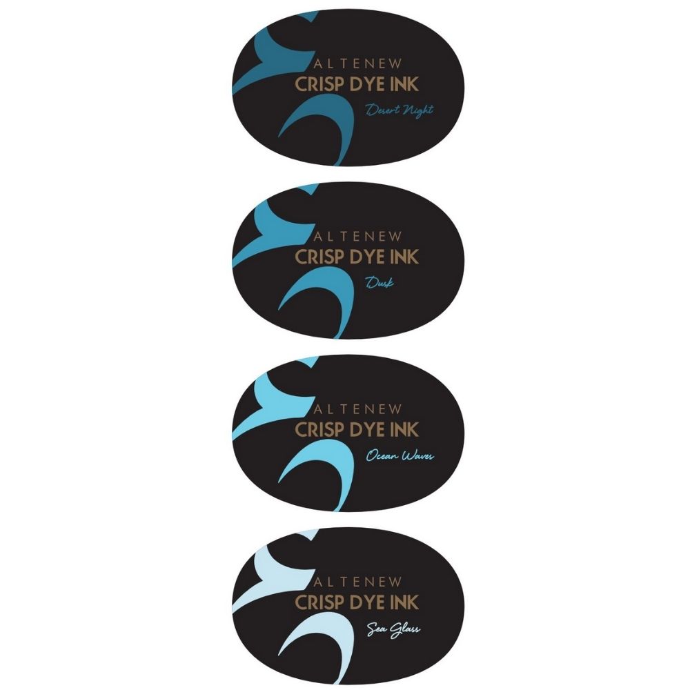 Cool Summer Night Crisp Dye Ink Oval Set / 4 Cojines de Tinta Azules Descontinuado Altenew