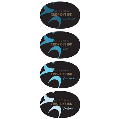 Cool Summer Night Crisp Dye Ink Oval Set / 4 Cojines de Tinta Azules Descontinuado Altenew