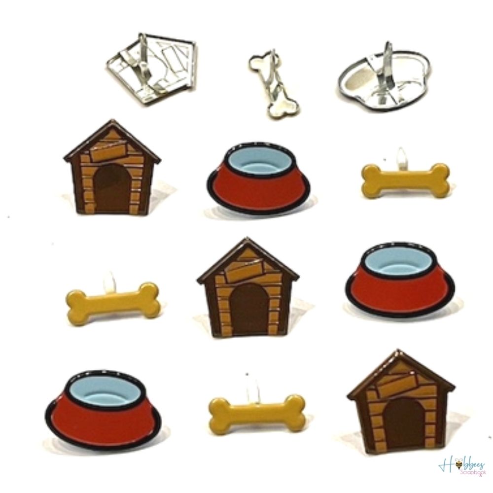 Kennel Mix Brads / Sujetadores Casita, Bowl y Hueso DESCONTINUADO Eyelet Outlet
