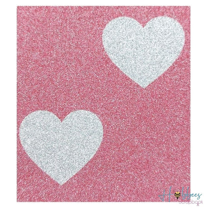 Rouge Hearts Glitter Paper / 1 Hoja de Papel Glitter de Corazones Descontinuado American Crafts