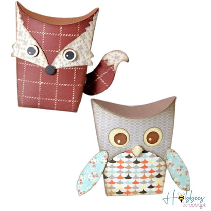 Thinlits Owl &amp; Fox Box Die / Suaje de Corte Caja de Búho y Zorro Descontinuado Sizzix