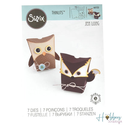 Thinlits Owl &amp; Fox Box Die / Suaje de Corte Caja de Búho y Zorro Descontinuado Sizzix