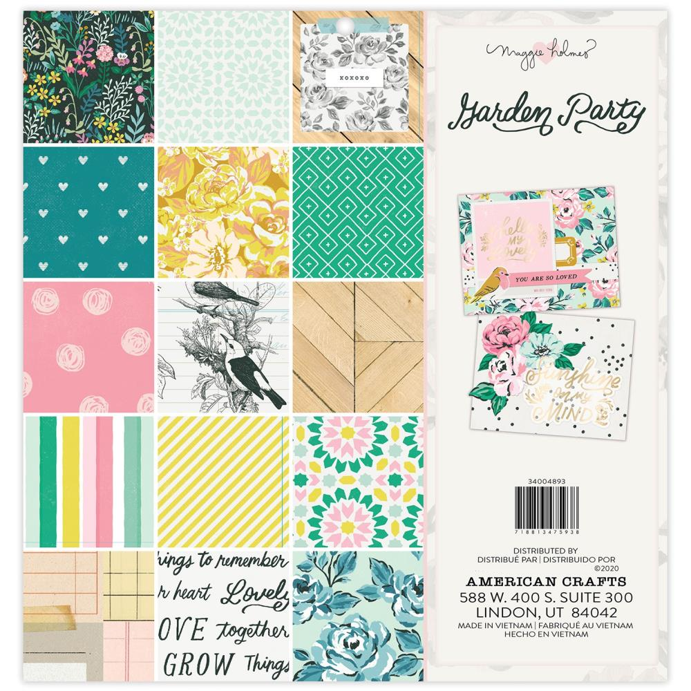 Garden Party Paper Pad 12 x 12" / Block de Papel Flores Papel American Crafts