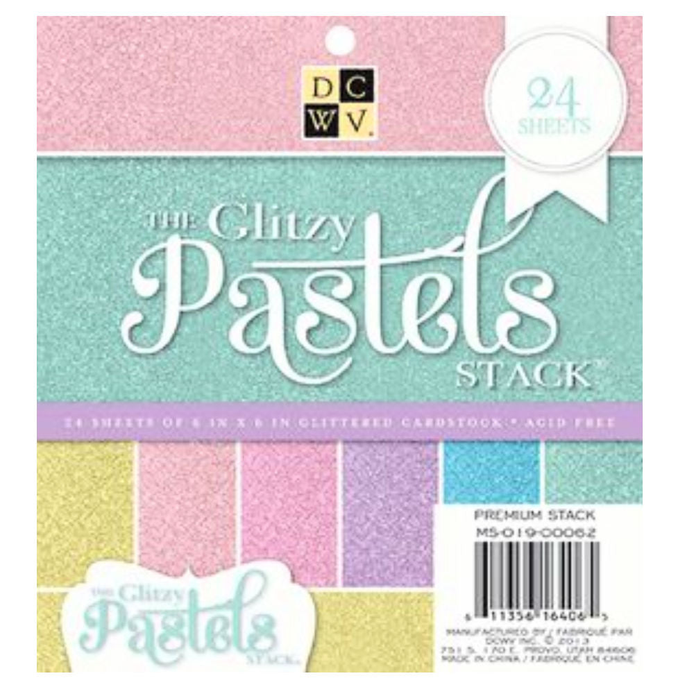 Glitzy Glitter Cardstock  / Cartulina Brillitos Colores Pastel 6" Descontinuado DCWV
