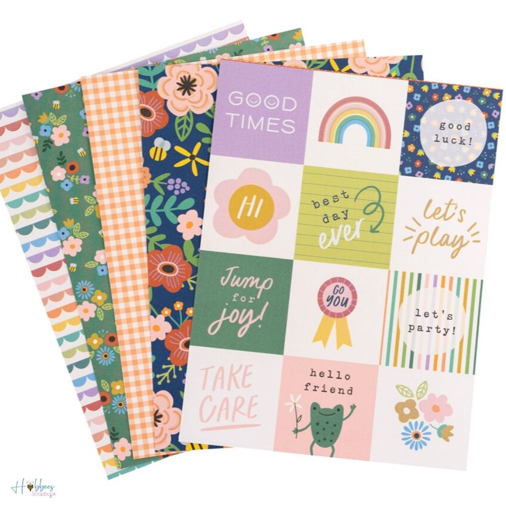 Kid At Heart Paper Pad 6 x 8" / Block de Papel Flores y Frases Papel Pebbles