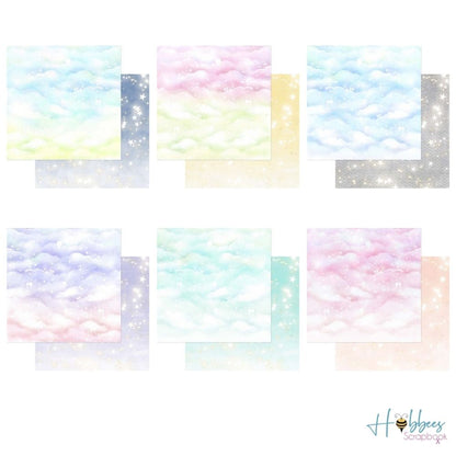 Double-Sided Sparkly Sky Paper 12" / Block Papel Doble Cara Acuarelas 12" Papel Asuka Studio