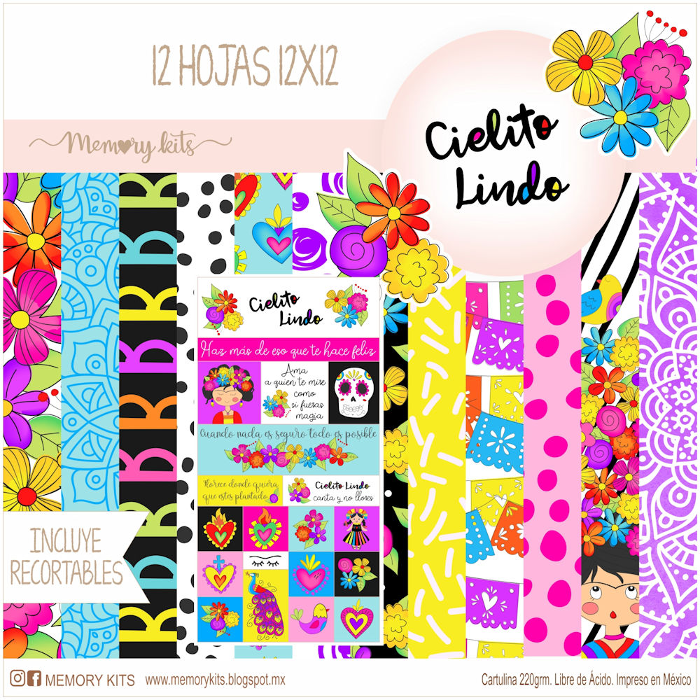 Kit de Papel Cartulina Cielito Lindo Descontinuado Memory Kits