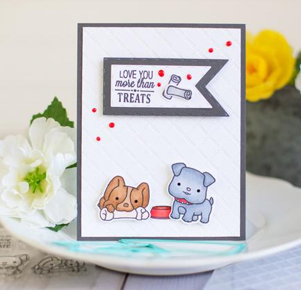 Stamps and Dies Kit Puppy Time / Kit de Suajes y Sellos de Perritos Descontinuado LDRS Creative
