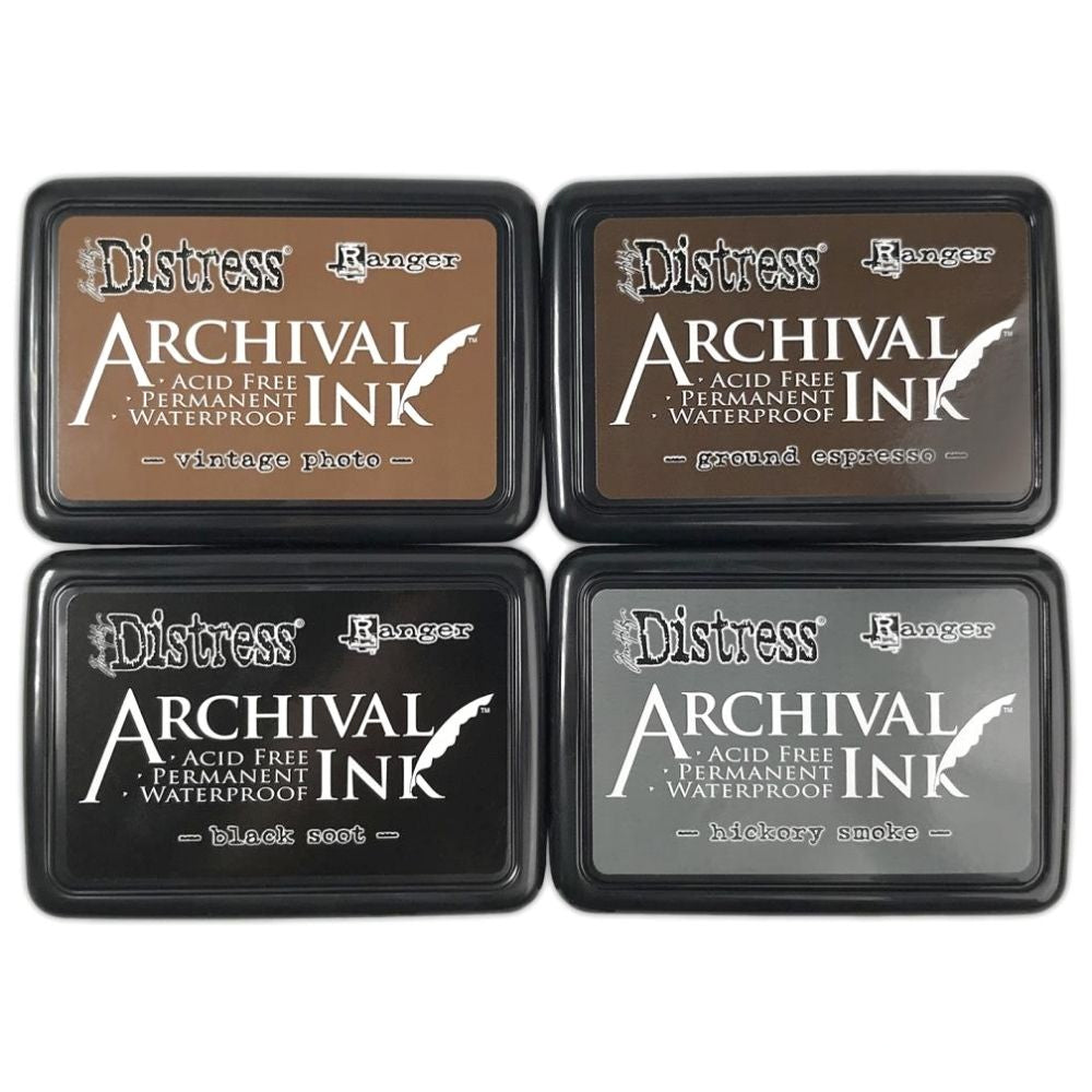 Distress Archival Ink Pad Stack / Cojines de Tinta para Sellos Colores Tierra Tintas Ranger