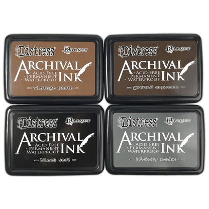 Distress Archival Ink Pad Stack / Cojines de Tinta para Sellos Colores Tierra Tintas Ranger