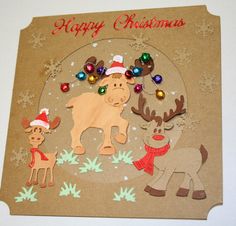 Reindeer W/Scarf Die / Suaje de Venado con Bufanda Descontinuado Cottage Cutz
