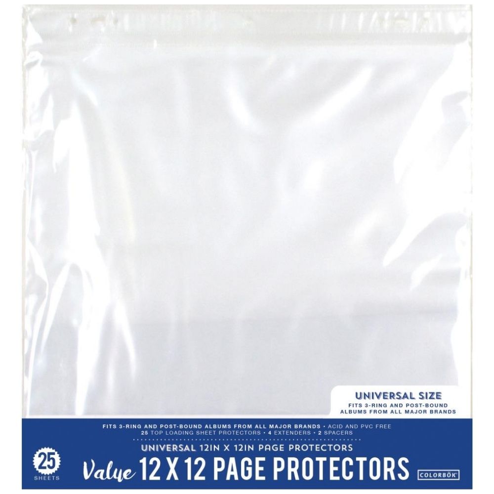 Page Protector 12 x 12" Value Pack / 25 Protectores para Papel Almacenamiento y Organización Colorbok