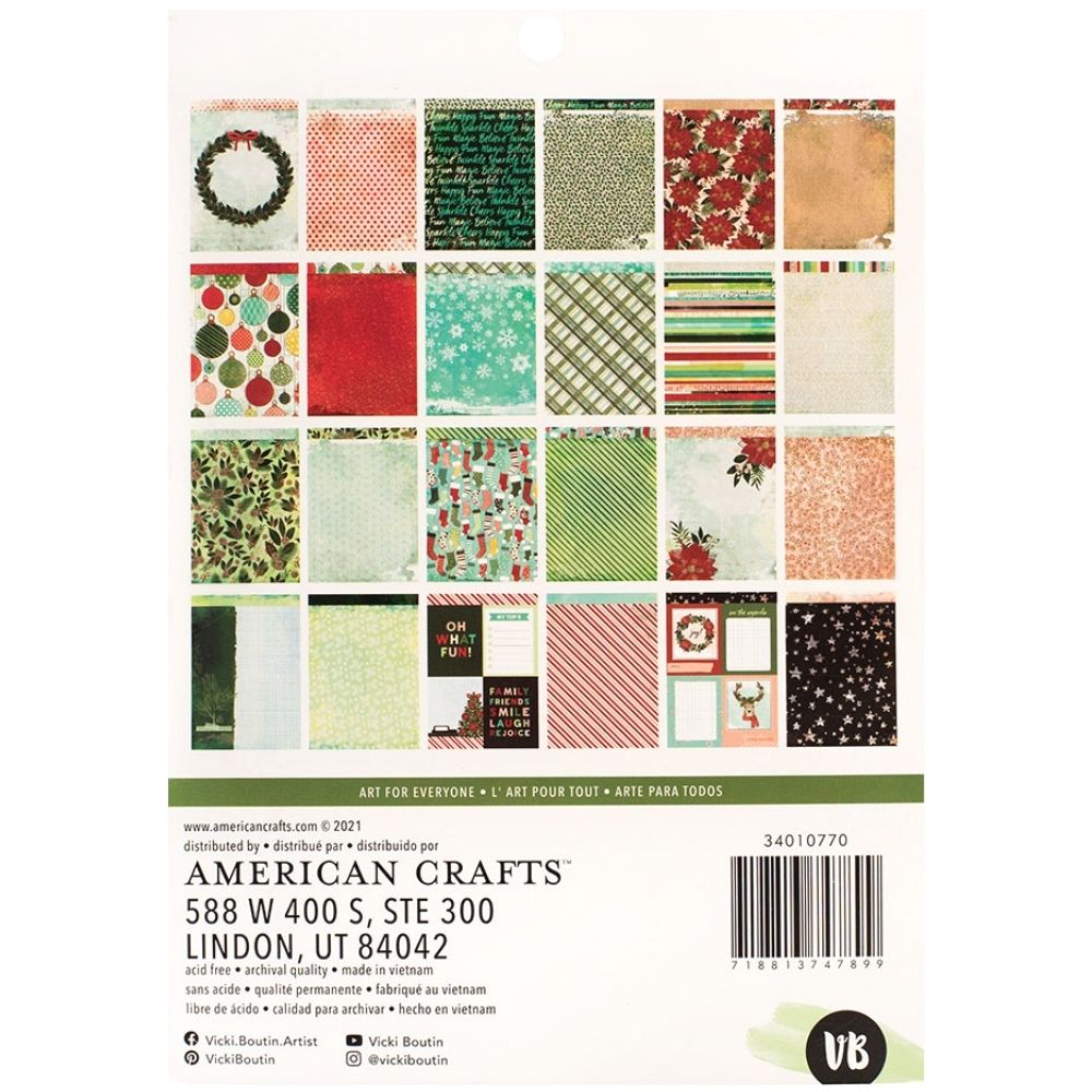Warm Wishes Paper Pad 6 x 8" / Block de Papel Navideño Papel American Crafts