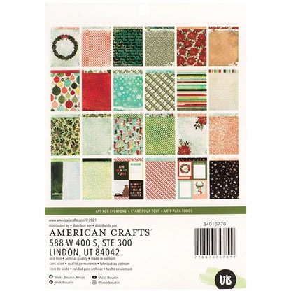 Warm Wishes Paper Pad 6 x 8" / Block de Papel Navideño Papel American Crafts