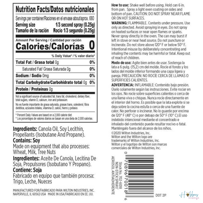 Bake Easy Non Stick Spray / Aceite en Spray para Hornear Descontinuado Wilton